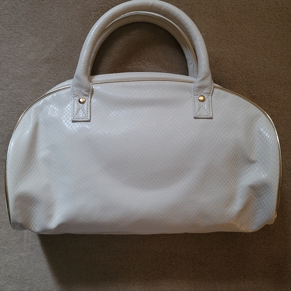 Valmont White & Gold Faux leather Handbag Lightweight - Picture 2 of 8
